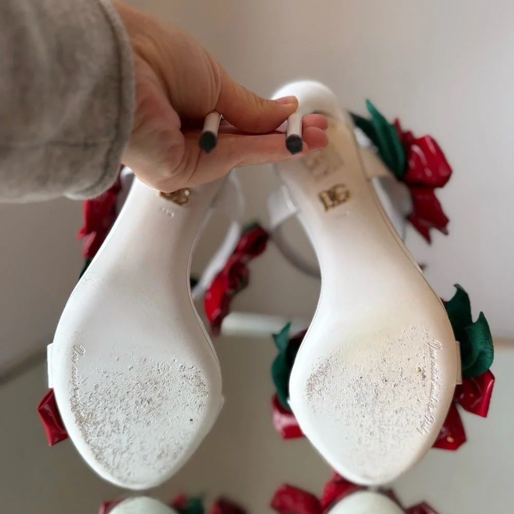 Like new DOLCE & GABBANA Floral Detail High-Heel Sandals $2,495 38.5 - Picture 12 of 14